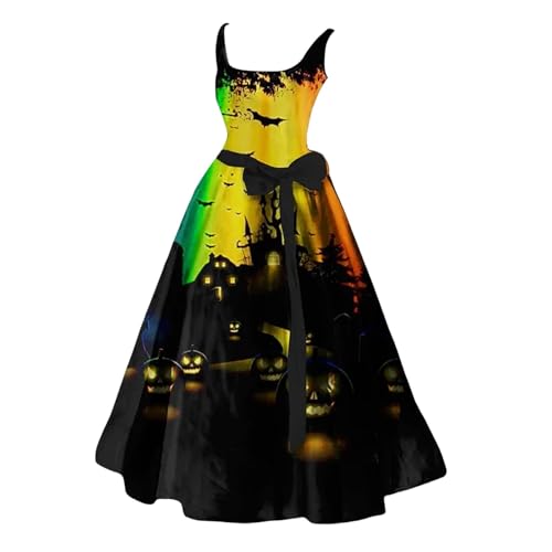 Generisch Disfraz de Halloween para mujer sexy vestido de calabaza para novia, 2025 disfraz de Halloween de terror novia - espeluznante novia de terror esqueleto ropa roja sangrienta zombi novia