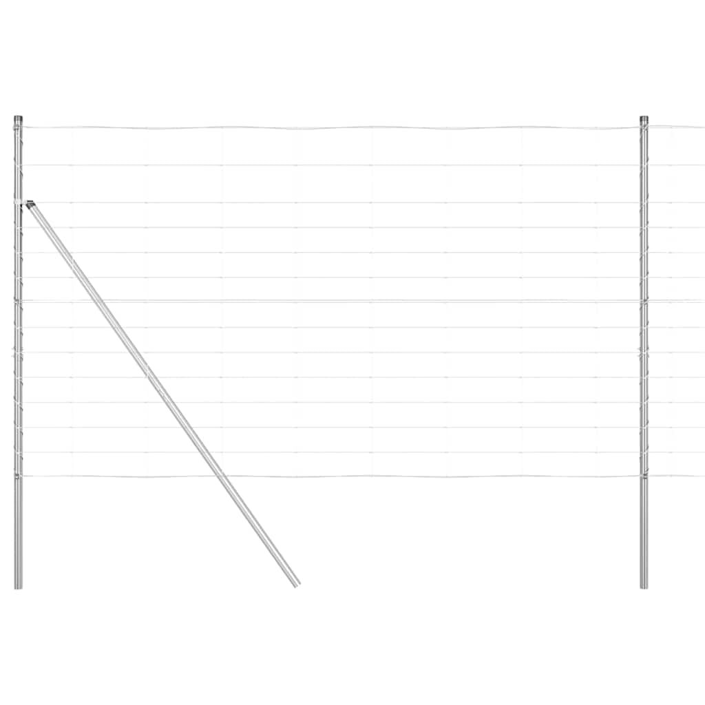 Galvanised Steel Fence Post 25 x 1.4 m Outdoor Garden Boundary Barrier for Terrace Landscaping Weather Resistant Modern Rectangular Post Set 1 Fence 26 Posts