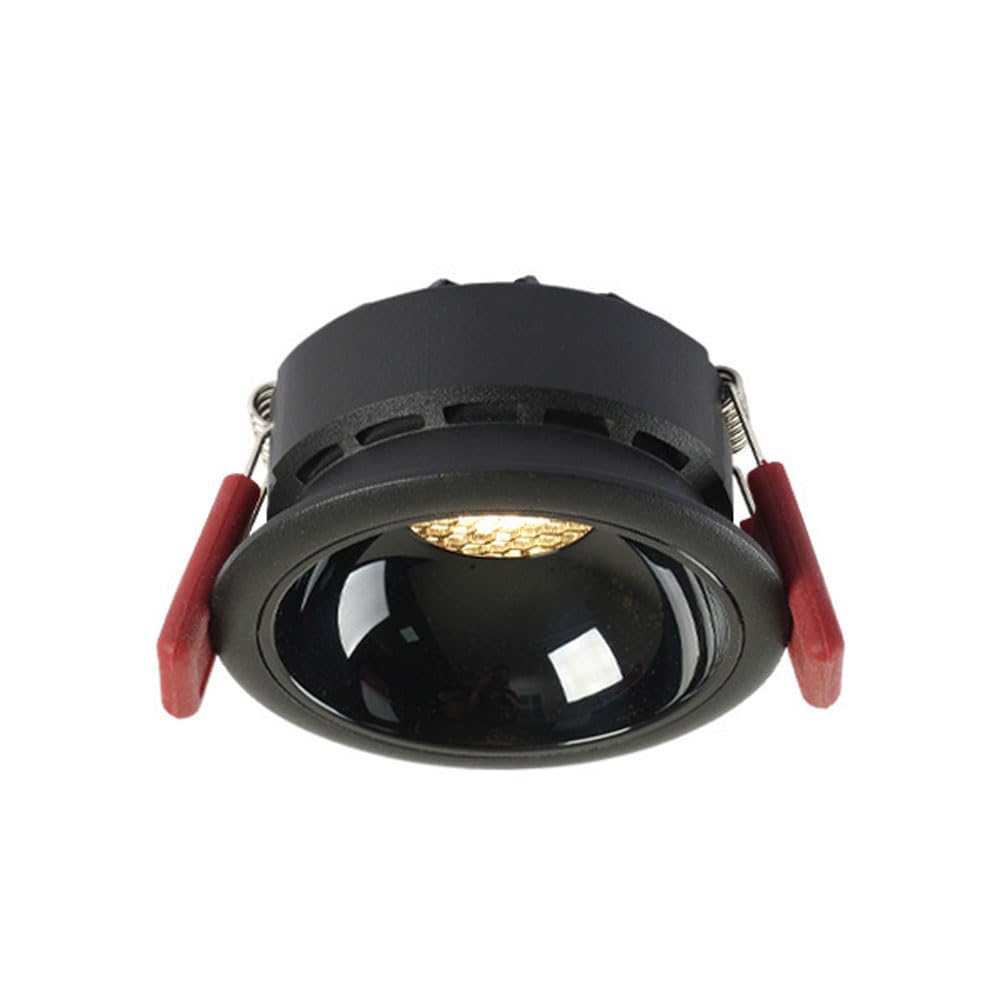 JKJZSALJ 1 Pack 3.3 Inch Led Dimmable,7W Cob Recessed Ceiling Light,3000K/4000K/6000K,Cri>93,Ultra-Thin Round Aluminum Recessed Lights,Black