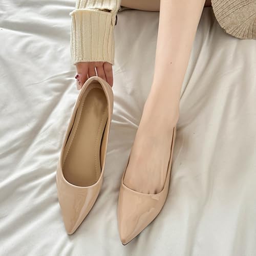 Women's Patent Leather Flats Classic Pointed Toe Ballet Flats Shoes Slip On Ballerina Dressy Shoes for Women3