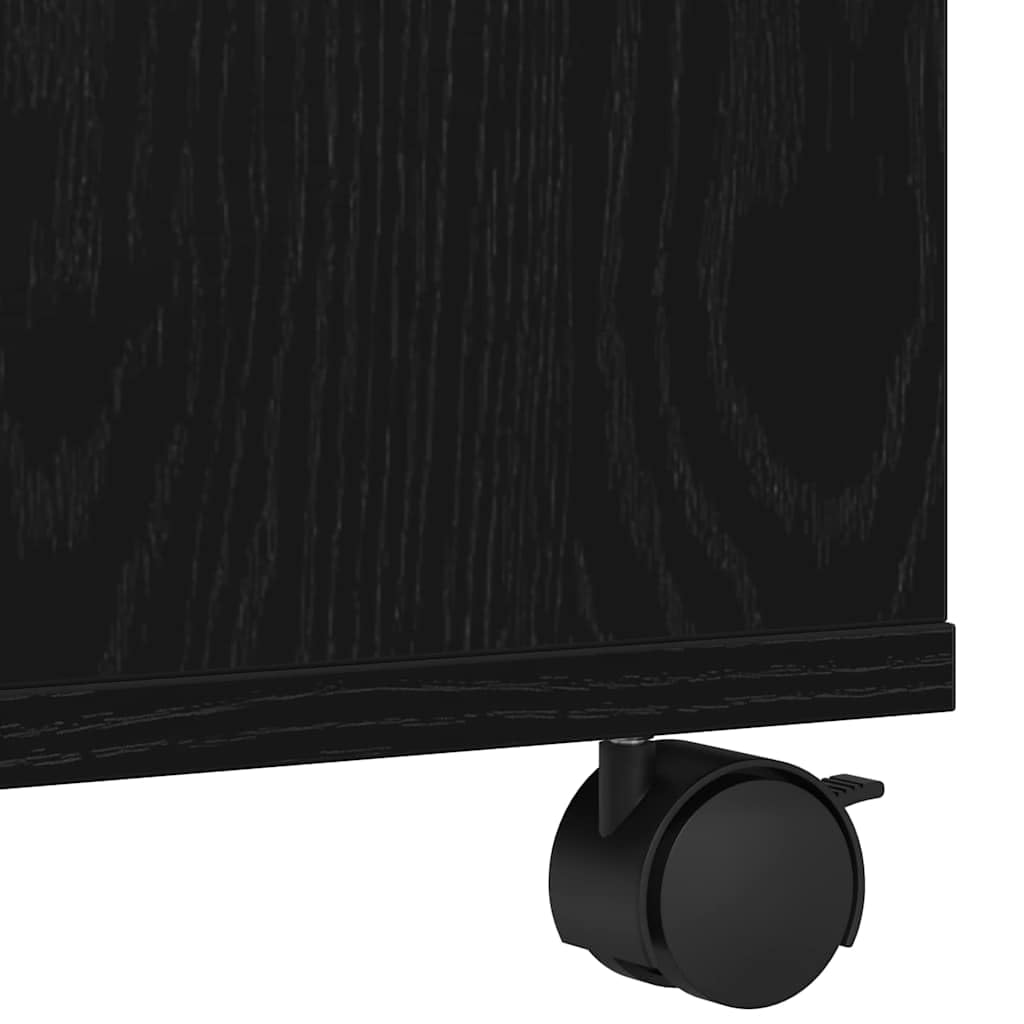 vidaXL Support d'imprimante avec Stockage Chêne Noir 60 x 50 x 67 cm, Support de Bureau Compact, Station d'impression Moderne, Solution d'espace Efficace, Rangement Solide, Design Neutre