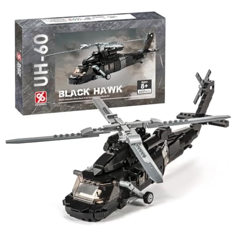 DAHONPA UH-60 Helicopter Black Hawk Medium Utility Military Army Airplane Building Bricks Set, 660+ Pieces Air-Force Build Blocks Toy, Gift for Kid and Adult Cover