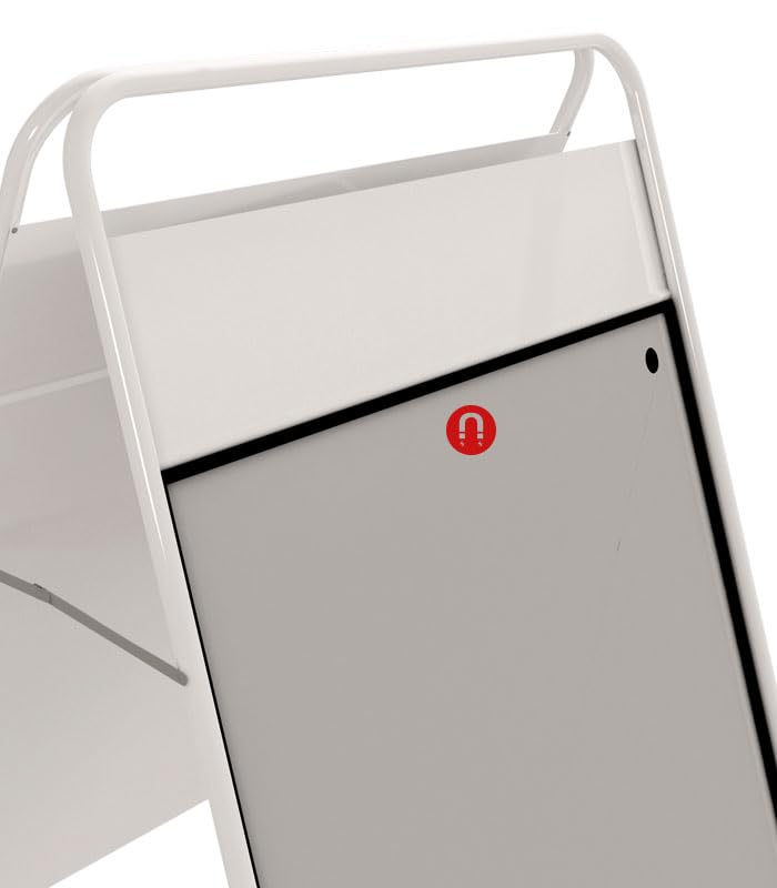 Caballete Publicitario Exterior de Aluminio, Caballete Expositor de Doble Cara (500x700mm, Blanco)