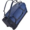 Rolling Duffle Bag with Wheels - 86L Extra Large Travel Duffel, Foldable & Waterproof Checked Luggage for Men, Camping, Sports, Long Trips (Blue)
