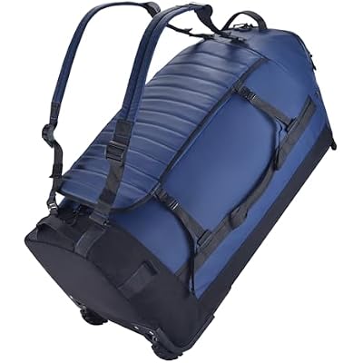 Rolling Duffle Bag with Wheels - 86L Extra Large Travel Duffel, Foldable & Waterproof Checked Luggage for Men, Camping, Sports, Long Trips (Blue)