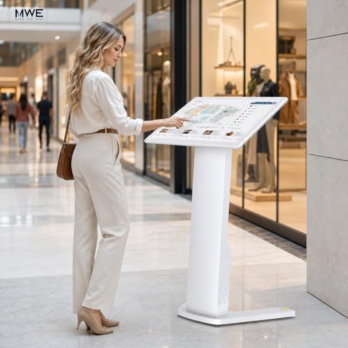 Image of Touch-Screen Self Service Kiosk, 43 Inch Interactive Digital Display Stand with Pedestal Base, Digital Signage,FHD Information Kiosk,Applicable for Content Query and Information Publishing