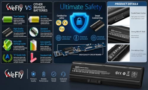 Image of 593553-001 593554-001 MU06 MU09 Extended Laptop Battery for HP Pavilion G6 G7 G62 G72 G4 / 2000 Notebook PC / DV6 DV7 DM4 / Compaq Presario CQ32 CQ42 CQ43 CQ56 CQ57 CQ62 CQ72 (CQ42)