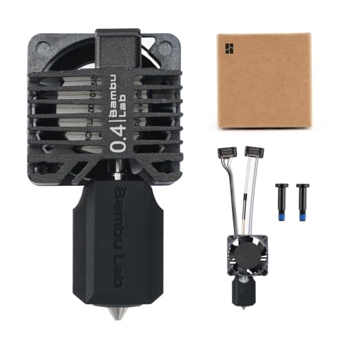 Bamboo Lab Original P1 Series 04mm Hardened Steel Complete Hotend Kits Set with Fan,Full Assembly Hot End Kit for Bambu 