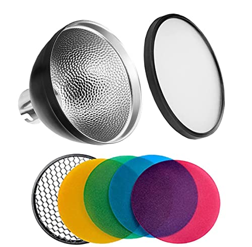 GODOX AD-S2 Reflector & AD-S11 Colour Gels + Reflector Honeycomb Grid Kit for Godox Witstro Flash AD200 AD200Pro AD180 AD360 AD360II Color Filter & Honeycomb Grid Set for AD200 Pro Barebulb