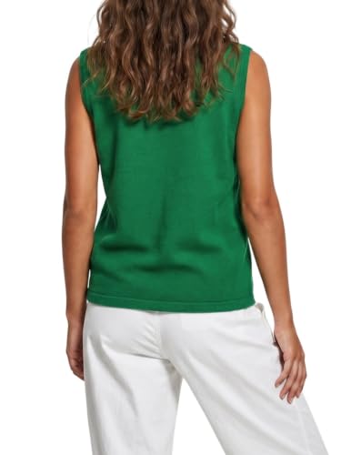 Image of KMBANGI Women Christmas Button Sweater Vest Embroidery Sleeveless Cardigan
