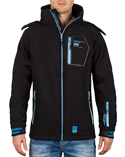 Cappuccio staccabile Geographical Norway Giacca da sci softshell da uomo, Nero, M