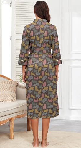 Image of PrinStory Womens Robe Long Knit Bathrobe Lightweight Soft Robes Ladies Bath Robe