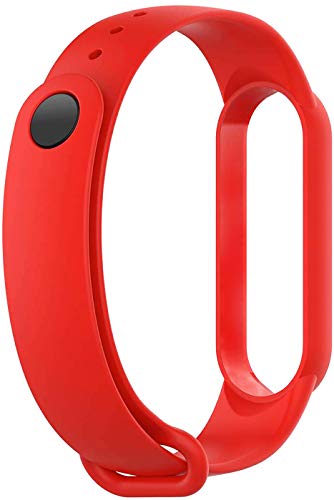 Image of WOW IMAGINE Replacement Strap Wristband for Mi Band 5 Smartwatch | Soft Silicone Matte Sport Wristband Accessory Flexible Bracelet Compatible with Xiaomi Mi Band 5 - Peppy Red