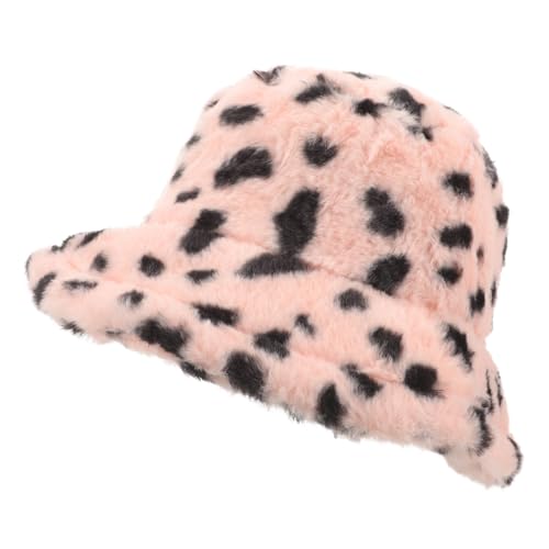 COLLBATH Rabbit Hair Bucket Hat Women's Hat Cozy Plush Cap Large Size Fashionable Bucket Cap