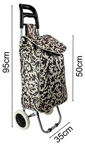 Großer Einkaufstrolley, moderner und farbenfroher Schubkarre, leicht und stabil, zusammenklappbar, zusammenklappbar… – Bild 3