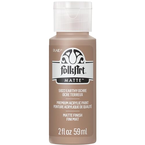 FolkArt Acrylic Craft Paint, Earthy Ochre 2 fl oz Premium Matte Finish Paint, Perfect...