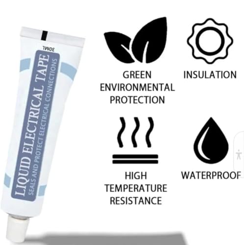 Image of 3-Pack Liquid Electrical Tape, 30ml Waterproof Insulating Tube for Electrical Wire and Cable Repair, Versatile Application, Easy to Apply Strong Adhesion Heat and Cold Resistant (3)