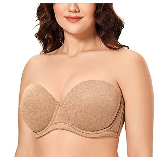 DELIMIRA Sujetador sin Tirantes con Aros Tallas Grandes Invisible Multiposicion para Mujer Cuerda 100C