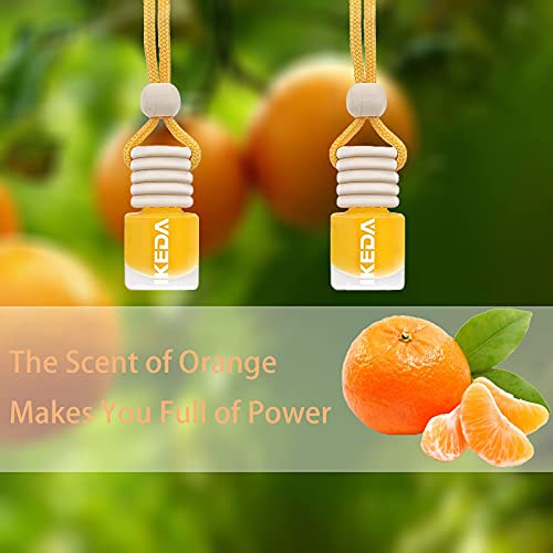Image of ikeda fragrance Car Air Freshener, 2pcs 4ml Car Scents,45-Days Keep Fragrance,Automotive Hanging Diffuser Bottles,Remove Auto Odor Long-Lasting Fresh Air for Home Deodorizer (Glass, Orange)