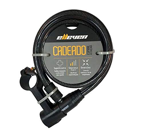 Cadeado 1500x12mm Espiral com Chave e Suporte