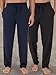 Fruit of the Loom Men's Extended Sizes Jersey Knit Sleep Pant, Black/Navy (2-pack), Large Tall