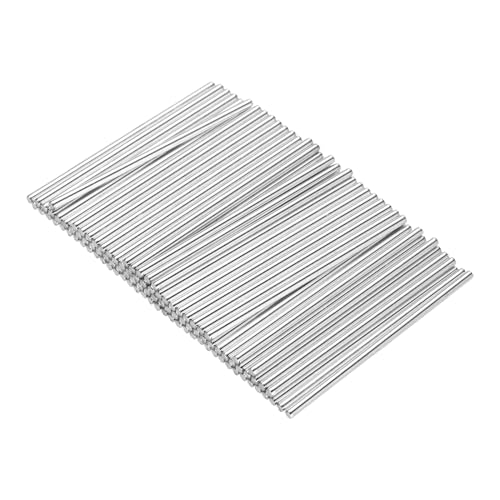 MECCANIXITY 100pcs 2mmx50mm Toys Shaft Round Rod Axles Drive Shaft Iron Shaft for DIY RC Car Truck Boat Helicopter Model Part, Silver