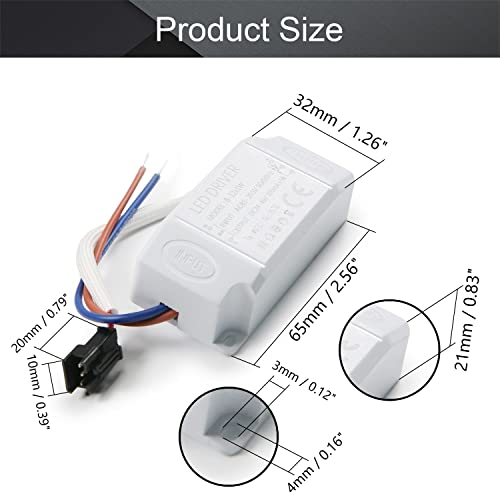 Image of Othmro LED Transformer Driver, 2Pcs 300mA 8-12W Power Supply Adapter, 85-265V DC Low Voltage Output LED Controller, LED Power Supply for LED Light Computer Project Outdoor Light