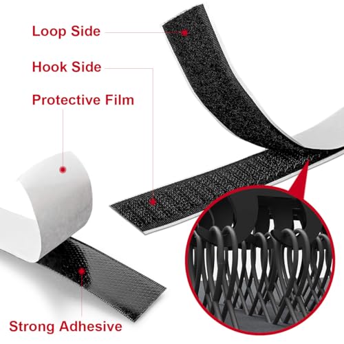 Image of 1 Inch x 33 Feet Hook and Loop Tape, Nylon Heavy Duty Hook and Loop Tape Strips, Excellent Grip, Non-Adhesive, Interlocking Tape,for Sewing, Crafting,DIY,Wall Adhesive Strips