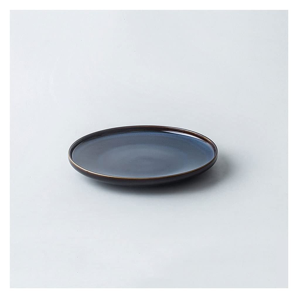 Assiettes Plates Plaques de dîner cercelailles Porcelaine Plats Rondes for pâtes Steak Salade.Family Dinky Party Restaurant Servir des plaques de Service (10 Pouces, Noir) Assiette