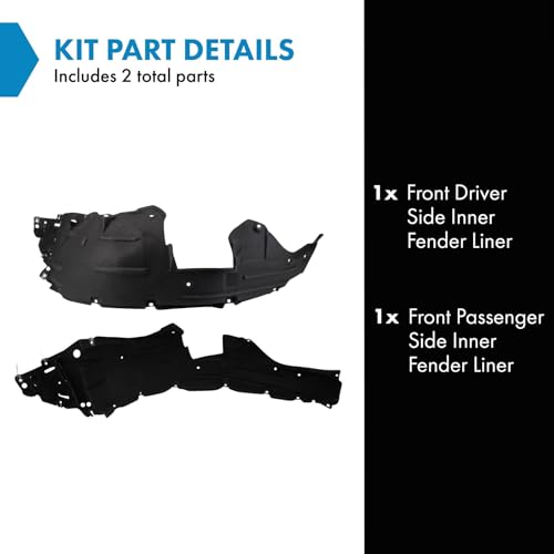 Image of TRQ Front Driver and Passenger Side Inner Fender Liner Set Compatible with 2016-2018 Honda HR-V