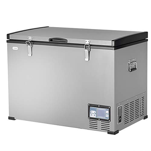 Image of Nightcore Portable Refrigerator, 100.5 Quart Travel Car Fridge, Electric Cooler with LCD Panel, Fast Cooling and Energy Saving Mode, Shock-Proof Compact Vehicle Refrigerator for Outdoor and Home Use