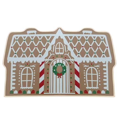 Eingangsbereich Weihnachtsdeko Außen 1 Weihnachten Fußmatte Lebkuchenhaus 80×50 cm – rutschfeste...