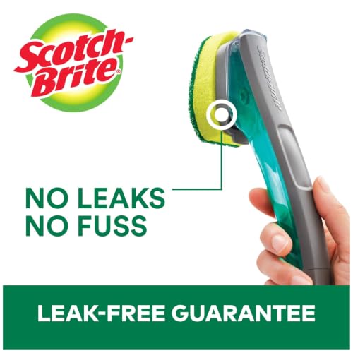 Image of Scotch-Brite Heavy Duty Advanced Soap Control Dishwand Kit, Includes 1 Wand & 5 Refill Pads, Control Soap With A Button, Keep Your Hands Out Of Dirty Water
