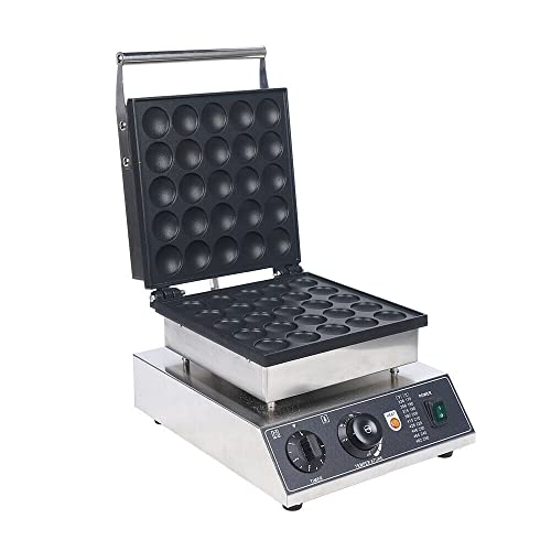 Mini Pancake Machine Maker, 25PCS 1.8inch Commercial Dutch Pancake Baker 1850W Double Heating Nonstick Electric Dorayaki Griddle Poffertjes Machine for Restaurants, Snack Bars
