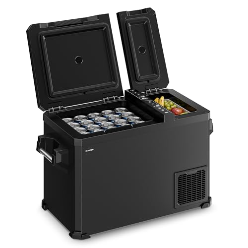 KLARSTEIN Arctiq Duo Frigorífico portátil 43L – Refrigerado de doble zona -18 a 20°C, Compresor, 12V/230V, Pantalla digital, Camping & Viaje