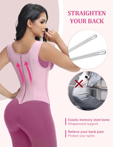 Image of SHAPSHE Waist Trainer for Women, Tummy Control Sports Girdle, Workout Body Shaper with Adjustable Shoulder Strap