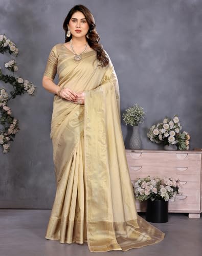 Image of Yashika Women's Banarasi Kanjivaram Silk Woven Saree with Blouse Material|| Pongal Special South Indian kerala Sarees