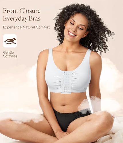 Image of BRABIC Front Closure Post Surgery Minimizer Bras for Women Full Coverage Surgical Wireless Comfort Everyday Bras
