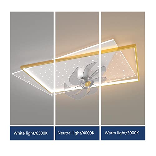 Plafonnier LED moderne doré à intensité variable avec télécommande pour salon 90x60cm