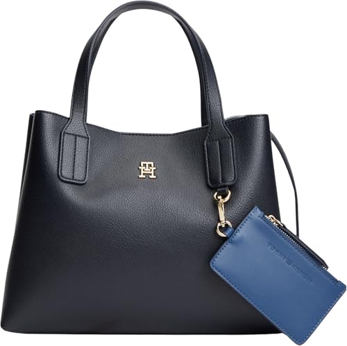 Image of Tommy Hilfiger Women Th Icon Mini Satchel AW0AW18722 Satchel, BLUE, One Size
