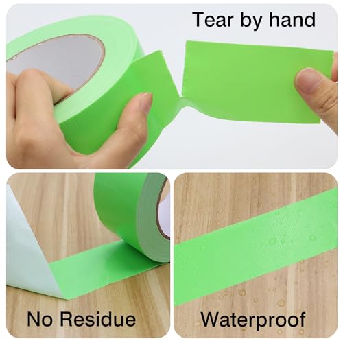 Image of Duct Tape 1 Inch X 44 Yards, 8.5 mil Thickness, Heavy Duty Grass Green Duct Tape, No Residue, Waterproof, Tear by Hand for Repairs, Industrial, Professional Use (Pack of 2)