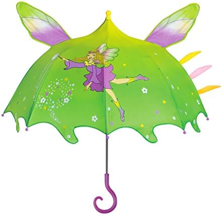 Kidorable Green Fairy Umbrella for Girls w/Fun Magic Wand Handle Pop-Out Wings Fairy Dust 1 Size
