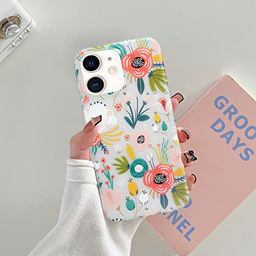 J.west Iphone 11 Case, Clear Floral Flexible Tpu Shockproof Cover Transparent Elegant Designs Durable Protective Women Girls Flower Phone Case 6.1" #TOP5