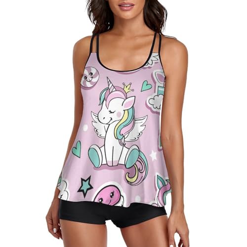 Robe de plage tankini dissimulant le ventre avec short de garçon pour sculpter les formes