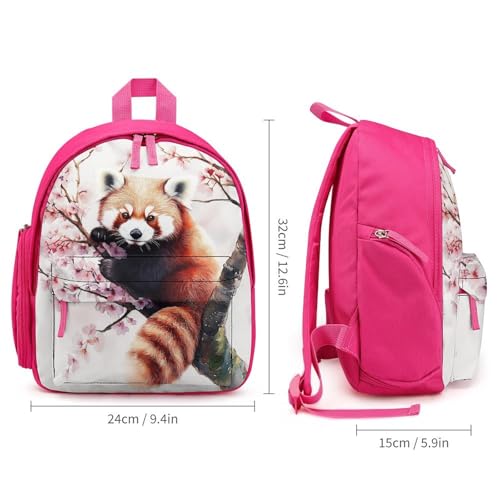 RedPanda on The Tree Funny Small Travel Backpack Casual Daypack Bag with Adjustable Strap for Hiking Camping2