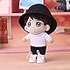 niannyyhouse Puppenkleidung, 15 cm, Plüsch-Puppenkleidung, T-Shirt, kurzärmelig, Schwarz und Weiß, 15 cm