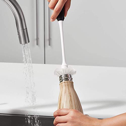 OXO Good Grips Bottle Brush, Dual-Bristle Cleaning for Bottles, Pitchers and Carafes, Flexible Neck Scrub Brush, Safe for Stemware and Delicate Glassware, Dishwasher Safe - Image 3