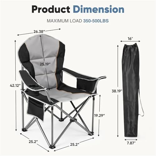 Chaise de camping pliante et robuste portable avec porte-gobelet - 5