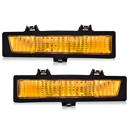 CNNELL Signal Light Parking Lamps Compatible with Chevy Monte Carlo SS 83-88/Fit Chevy Monte Carlo 81-86 (not fit LS 86-88) Amber lens Driver & Passenger Side 919025 919026 261303TA0A 261353TA0A