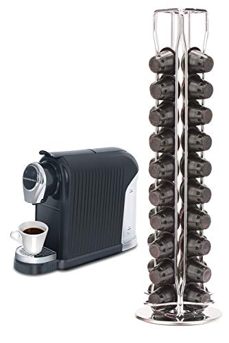 Mixpresso Capsule Spinning Carousel Holder I 360 Degree Rotatable Coffee Capsules Holder Rack I Solid Base | Holds 40 Coffee Pods Easy Access, Espresso Pod Holder For Home & Office